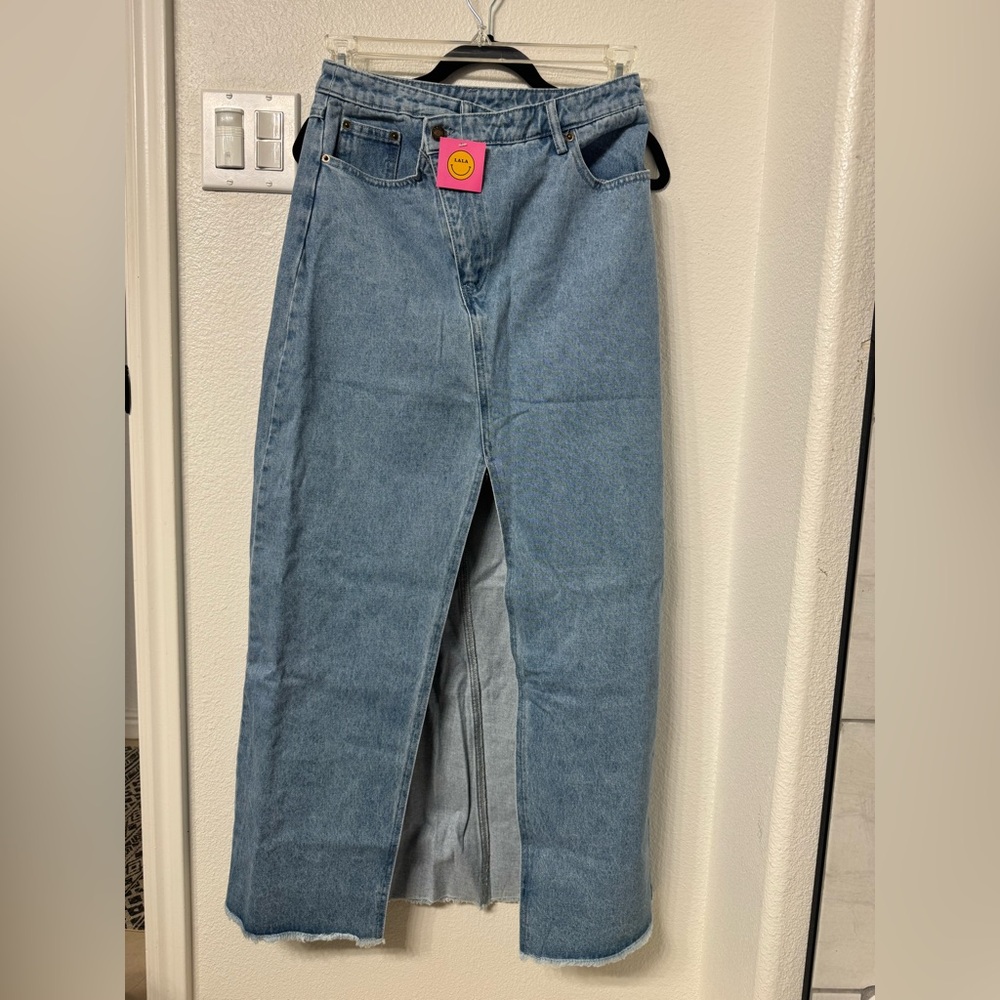 Dressed in LALA Blue Denim Maxi Skirt